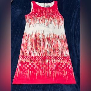 Vince Camuto Size 6 Pink & White Sleeveless Dress